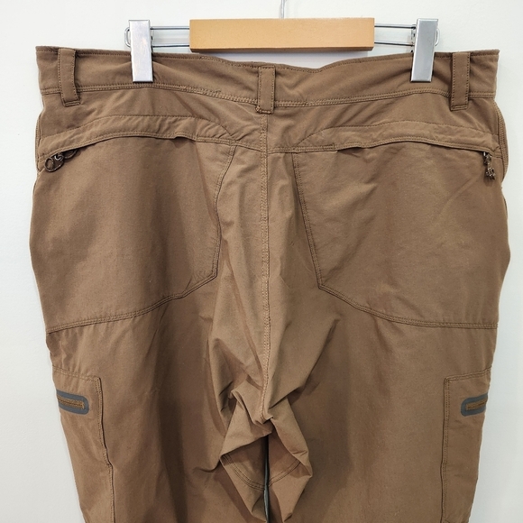 LL Bean Cresta Hiking Pants Brown Water Resistant Outdoor Nylon Mens 36x… - Picture 4 of 11